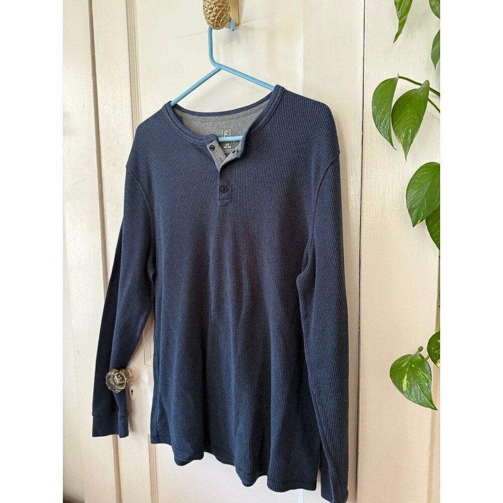 George Men’s Size Large Dark Blue Long Sleeve Shirt — image 2 of 8